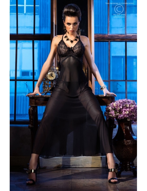 Nuisette longue fendue au dos - Chilirose