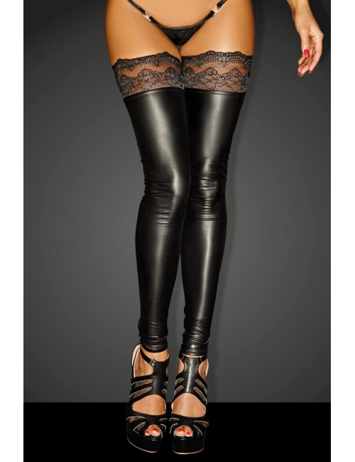 Bas wetlook "Superstar" - Noir Handmade