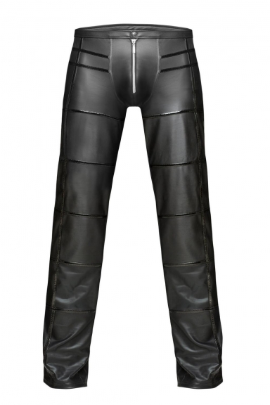 Pantalon wetlook à zip - Noir Handmade