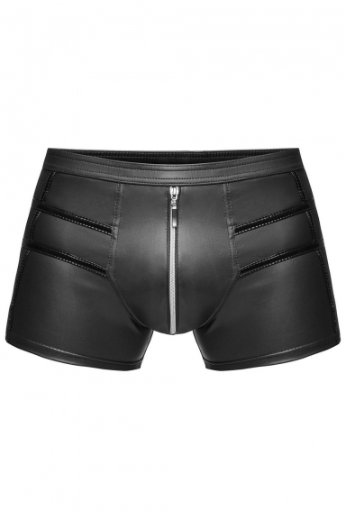 Boxer wetlook à zip - Noir Handmade