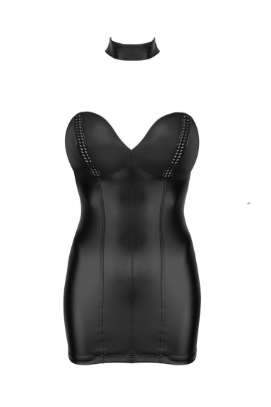 Robe bustier en wetlook - Noir Handmade