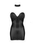 Robe bustier en wetlook - Noir Handmade