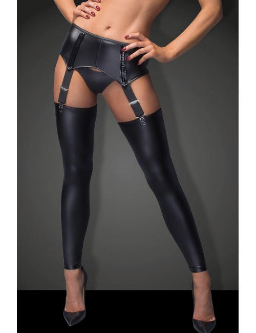 Porte-jarretelles wetlook - Noir Handmade