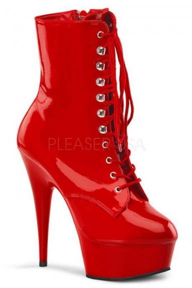 Bottines vinyle rouge - Pleaser