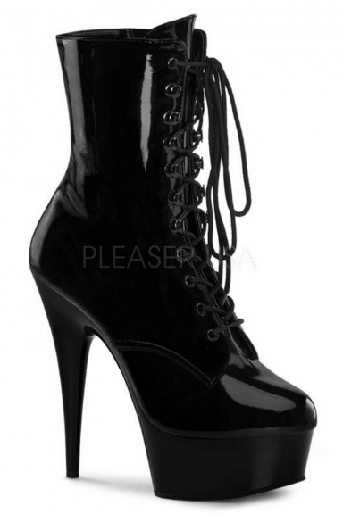 Bottines vinyle noir - Pleaser