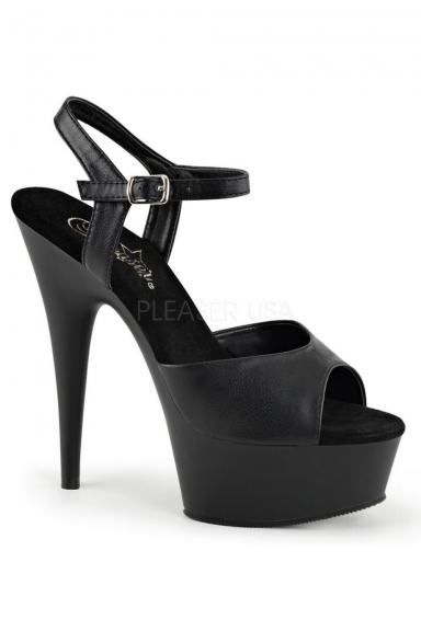 Sandales simili cuir noir - Pleaser