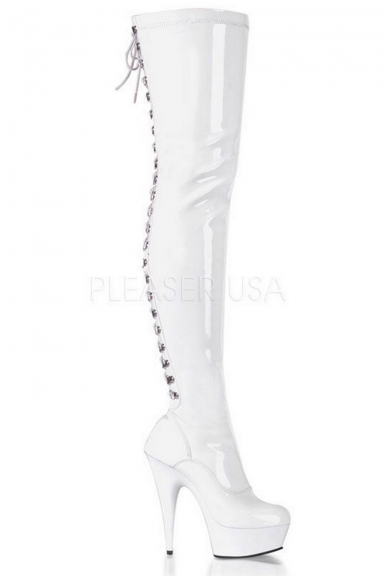 Cuissardes vernies blanches - Pleaser