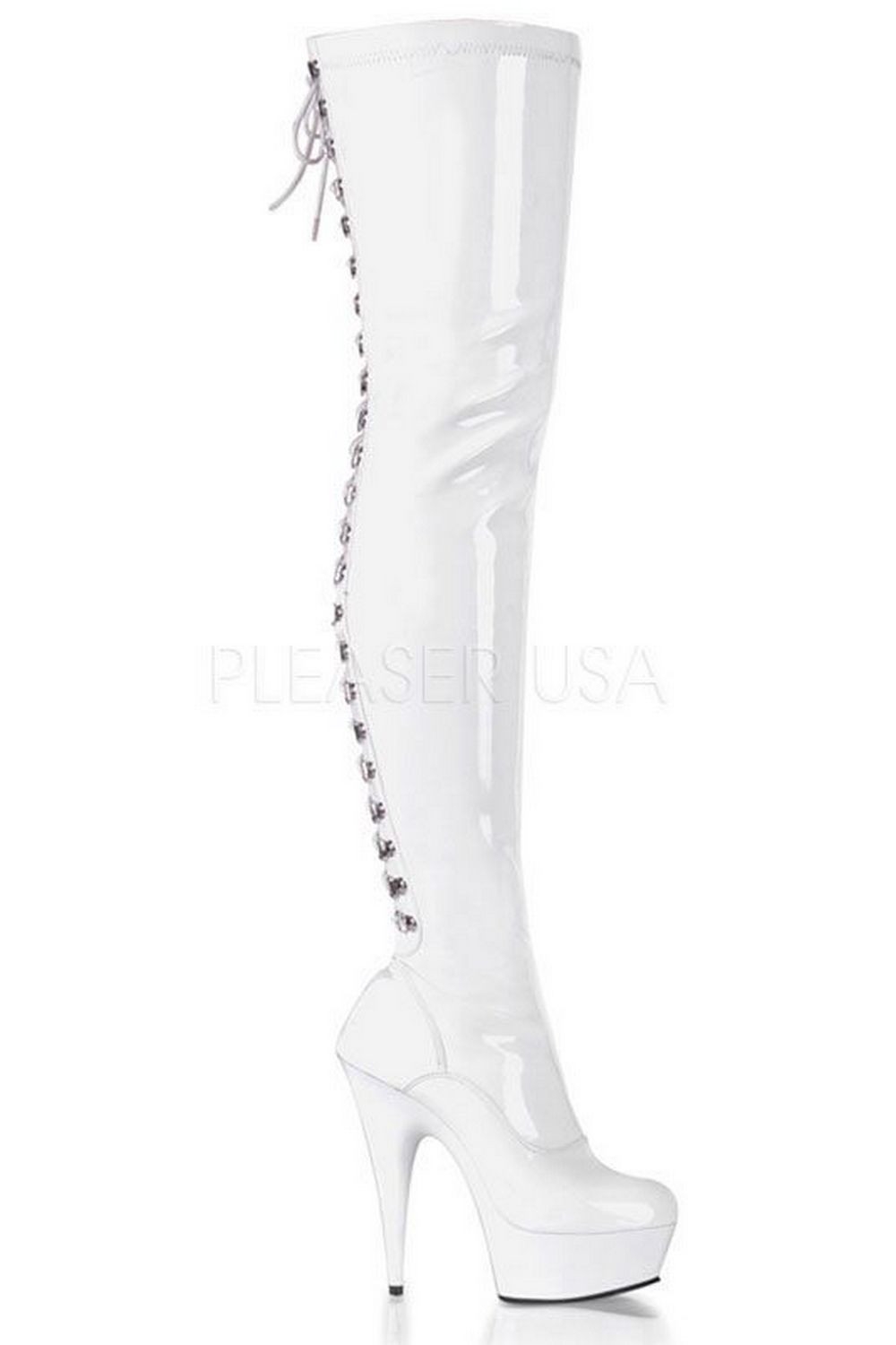 Cuissardes vernies blanches - Pleaser Cuissardes vernies blanches - Pleaser