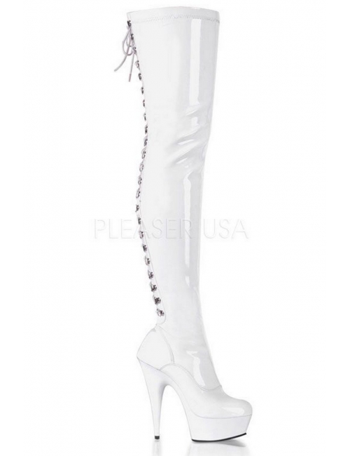 Cuissardes vernies blanches - Pleaser