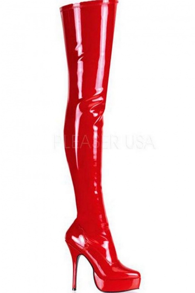 Cuissardes stretch vernies rouges - Pleaser