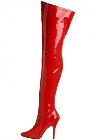Cuissardes en vinyle rouge - Pleaser