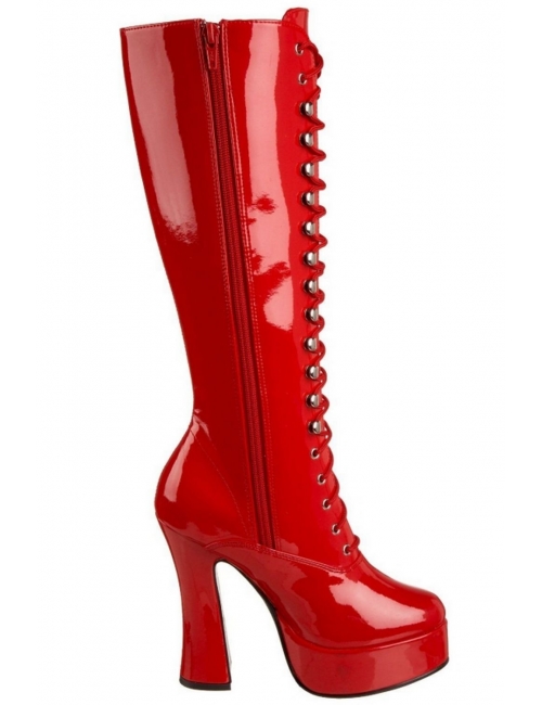bottines vinyle rouge