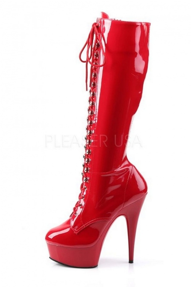 Bottes en vinyle rouge - Pleaser