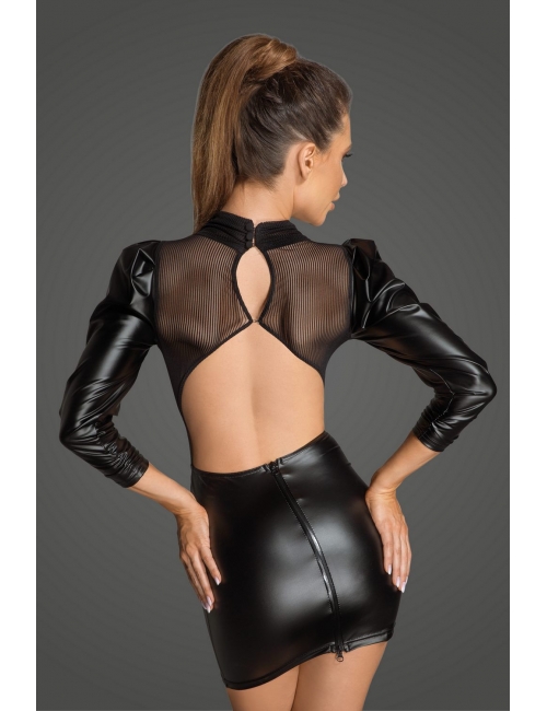 Robe à manches bouffantes - Noir Handmade