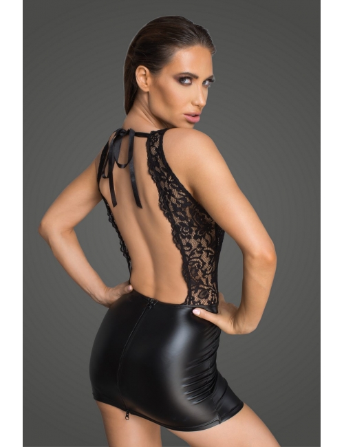 Mini robe moulante dos-nu - Noir Handmade