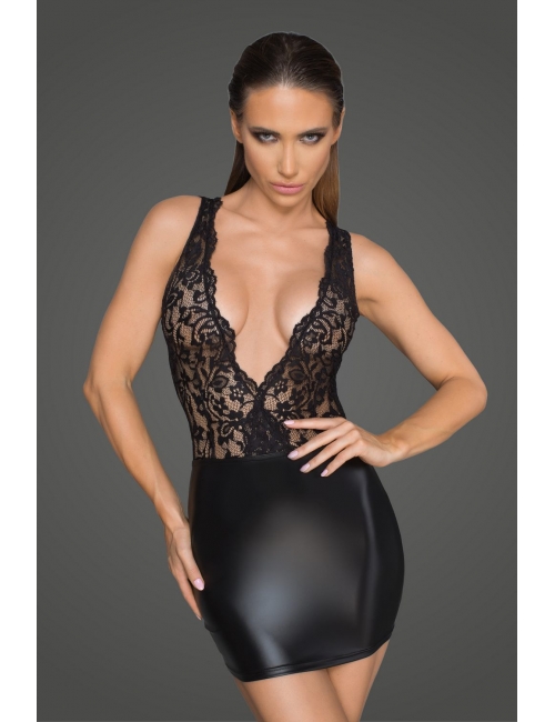 Mini robe moulante dos-nu - Noir Handmade