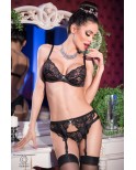Lingerie 3 pièces dentelle satin - Chilirose Lingerie 3 pièces dentelle satin - Chilirose