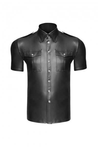 Chemise wetlook homme - Noir Handmade