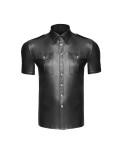 Chemise wetlook homme - Noir Handmade