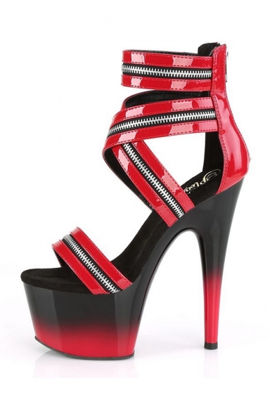 Sandales bicolores à zips - Pleaser