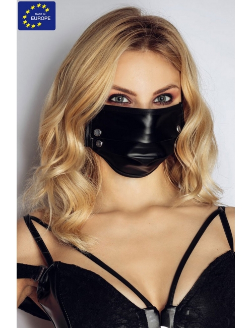 Masque facial wetlook et clous - Noir Handmade