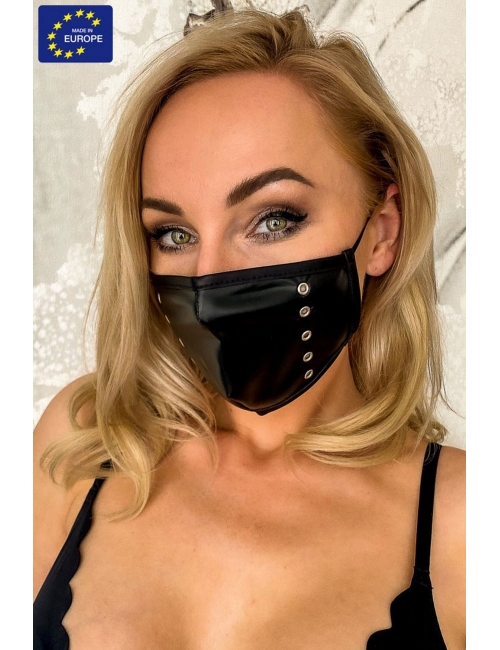 Masque facial à rivets - Noir Handmade