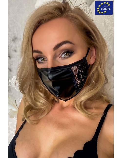 Masque facial avec dentelle - Noir Handmade