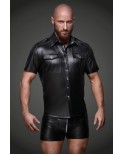 Chemise wetlook homme - Noir Handmade