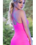 Robe longue rose fluo avec strass - Chilirose Robe longue rose fluo avec strass - Chilirose