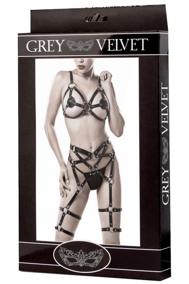 Lingerie harnais en simili cuir - Grey Velvet