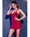 Mini robe rouge à jarretelles - Chilirose