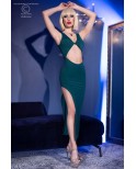 Robe longue verte à découpes - Chilirose
