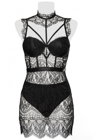 Robe en dentelle avec shorty - Grey Velvet