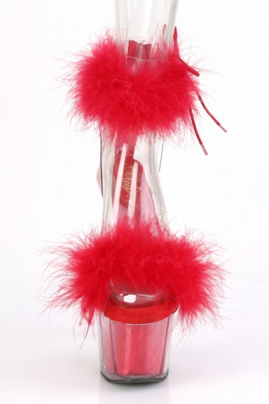 Sandales à fourrure rouge - Pleaser