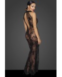 Robe longue transparente fendue - Noir Handmade