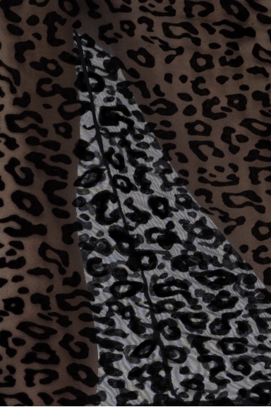 Body noir à motif léopard et manches - Noir Handmade