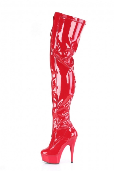 Cuissardes rouges à laçage - Pleaser