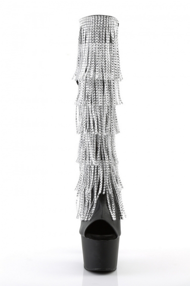 Bottes noires à franges de strass - Pleaser