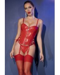 Corset rouge à jarretelles - Chilirose Corset rouge à jarretelles - Chilirose