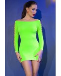 Robe clubwear à manches vert néon - Chilirose