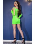 Robe clubwear à manches vert néon - Chilirose