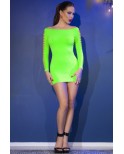 Robe clubwear à manches vert néon - Chilirose