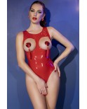 Body rouge poitrine ouverte - Chilirose