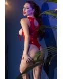 Body rouge poitrine ouverte - Chilirose