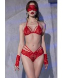 Lingerie en dentelle rouge + accessoires - Chilirose