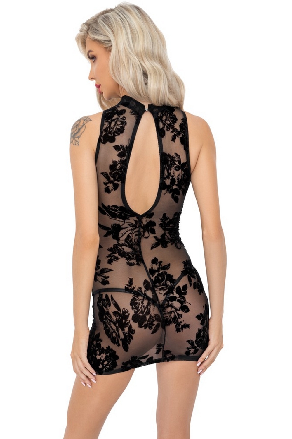 Robe transparente florale - Noir Handmade