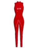 Combinaison vinyle rouge sans manches - Black Level