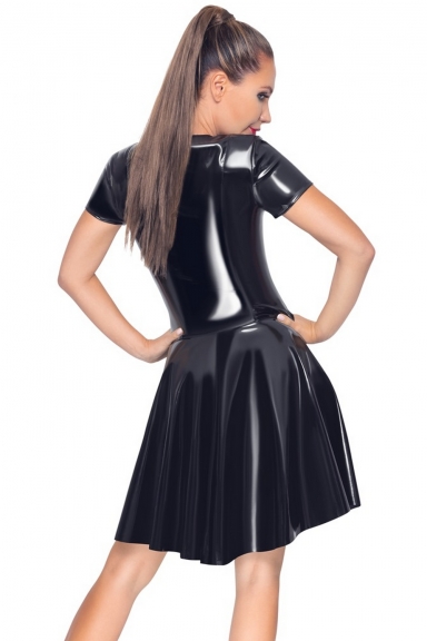 Robe midi évasée en vinyle - Black Level