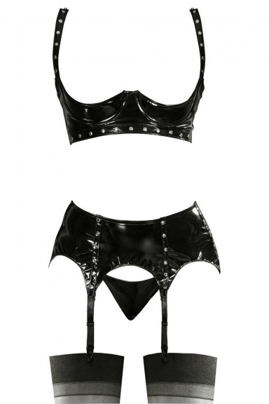 Lingerie ouverte en vinyle - Black Level