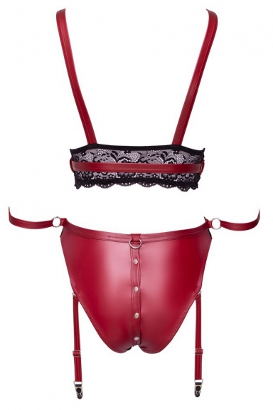 Lingerie rouge avec attaches - Cottelli Bondage